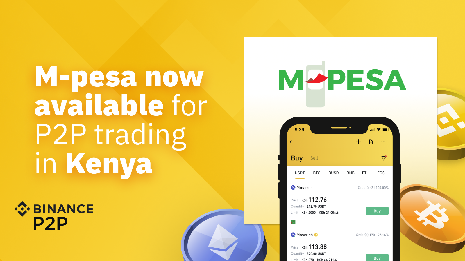 Binance P2P: Buy Bitcoin in Kenya via M-Pesa