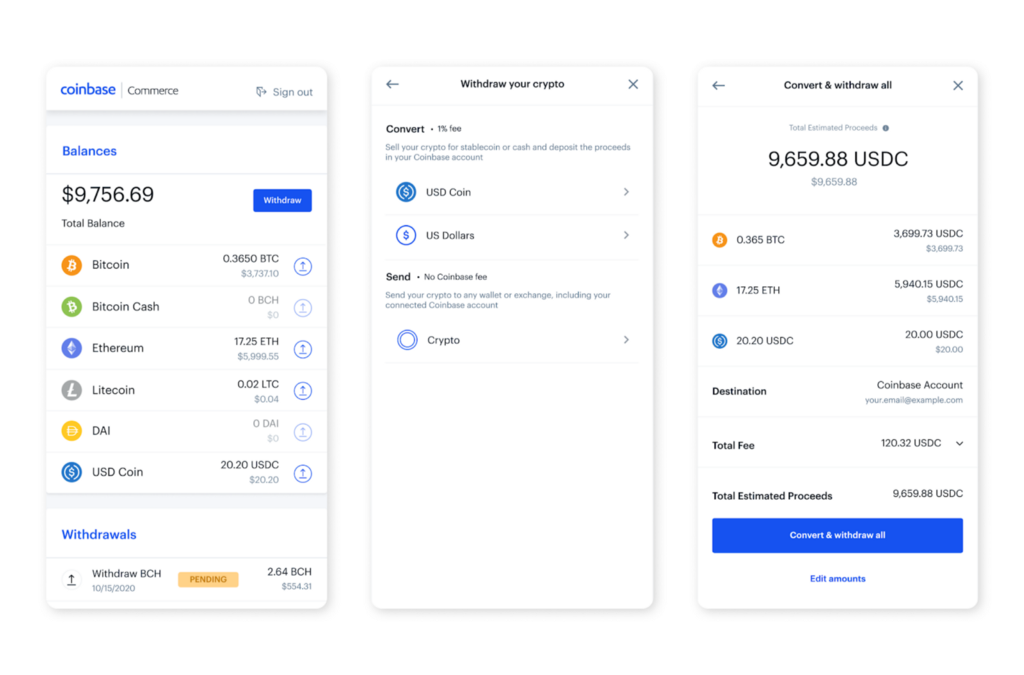 Easily Convert Crypto on Coinbase Commerce using