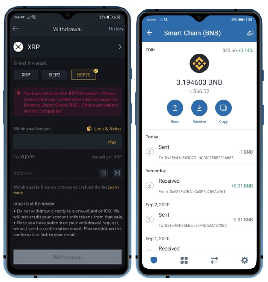 binance us trust wallet