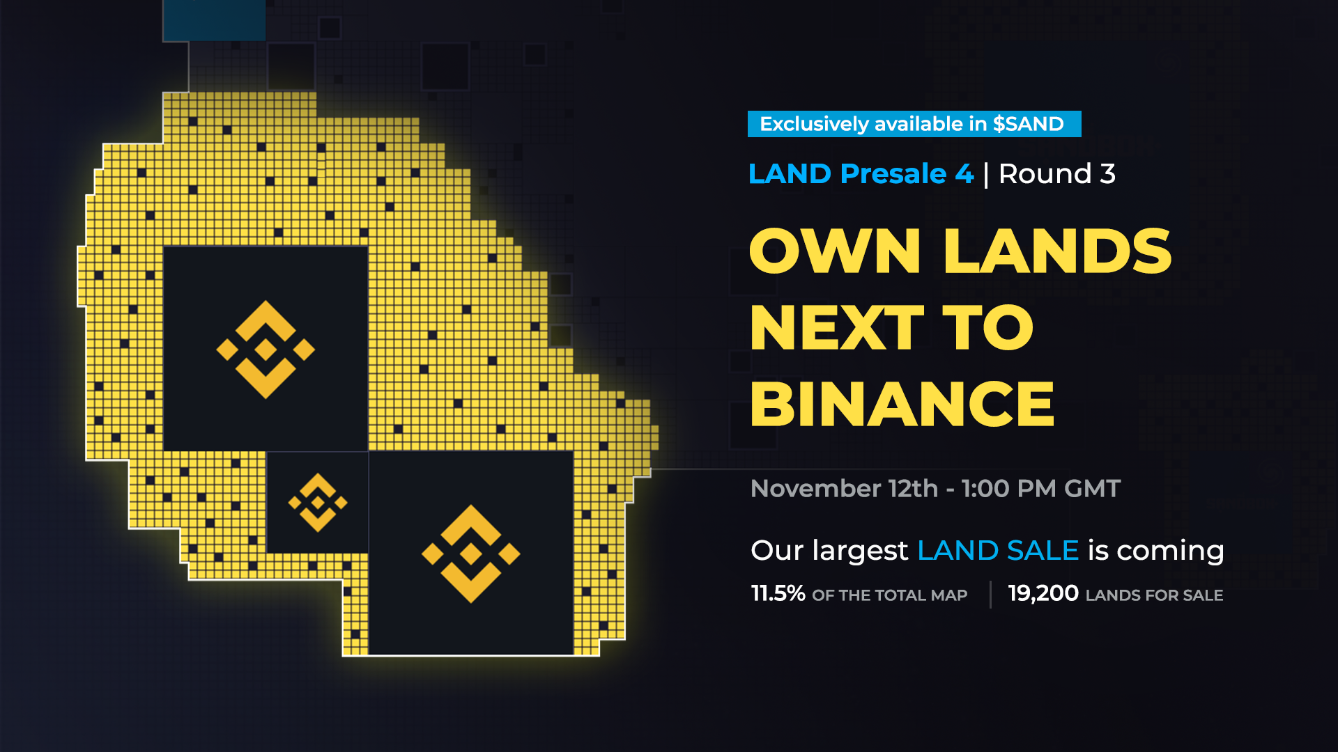 The Sandbox Opens NFT Presale: Buy LAND Near Binance