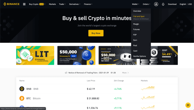 selling bitcoin on binance