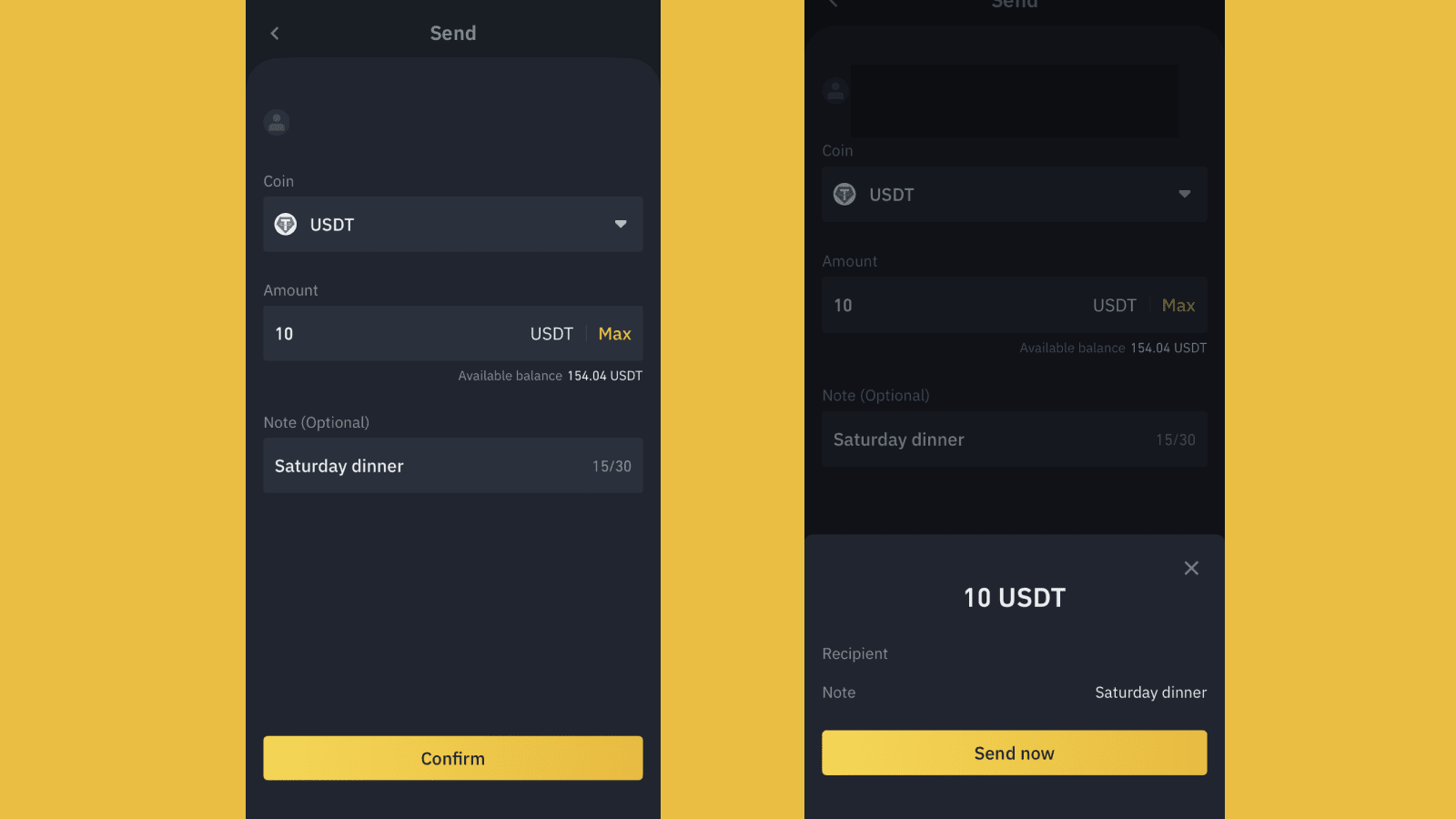 can you send crypto with binance