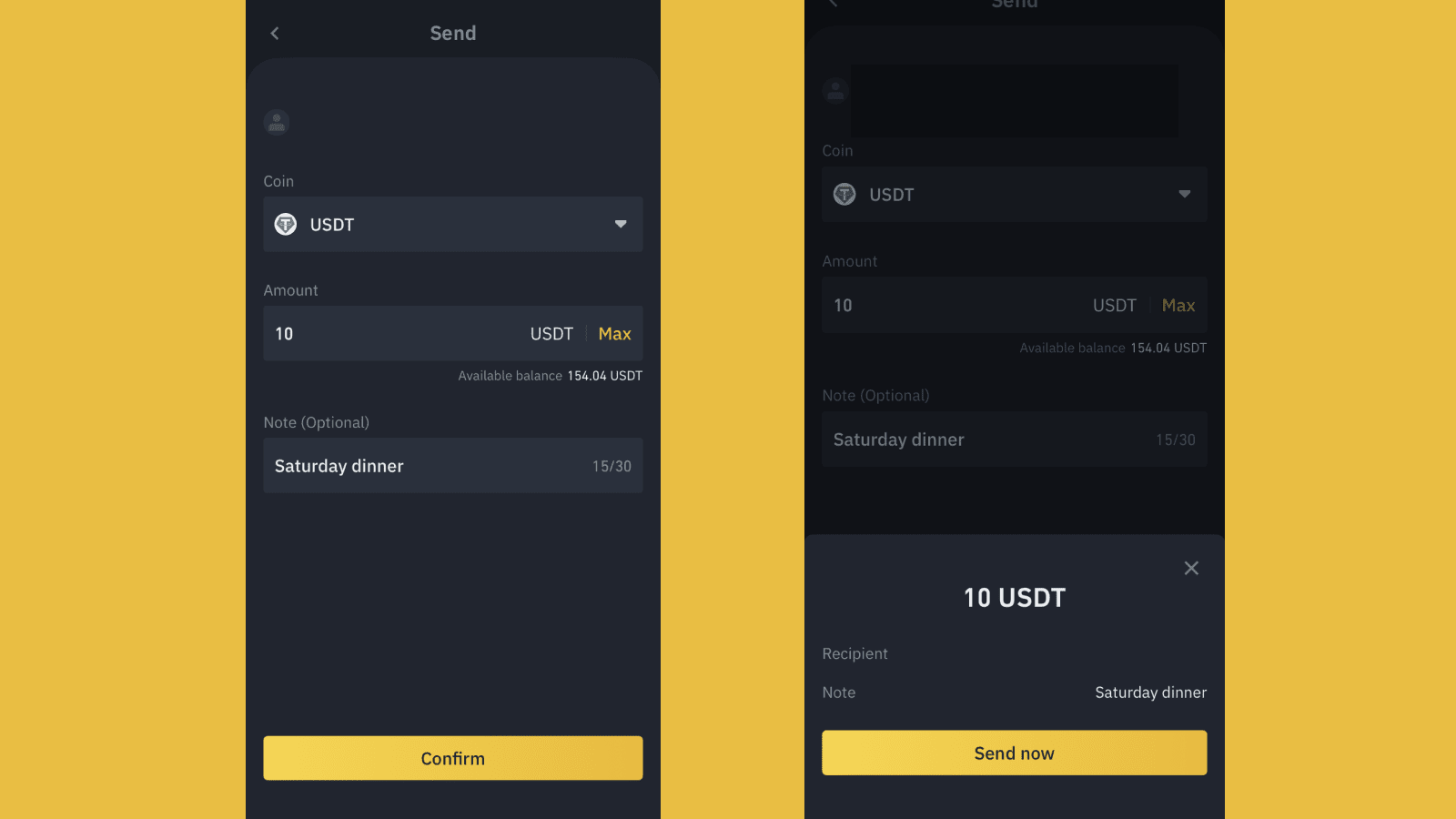 send crypto to wallet binance