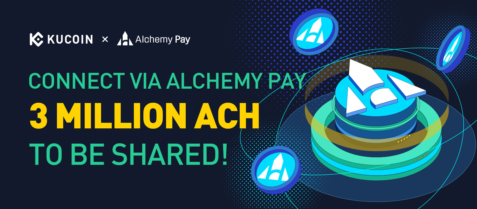 Connect Via Alchemy Pay 3 Million ACH To Be Shared 