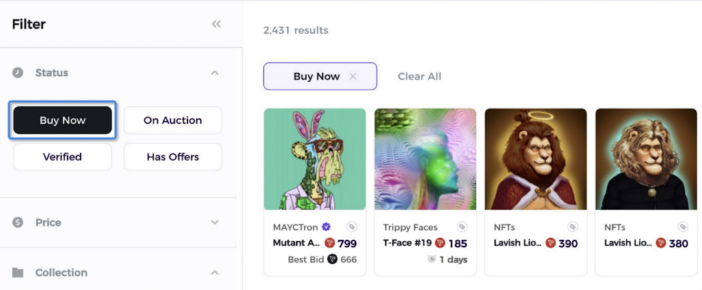 Step 3 for how to buy an NFT