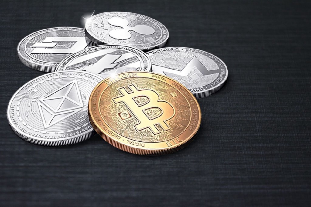 Physical representations of cryptocurrencies.