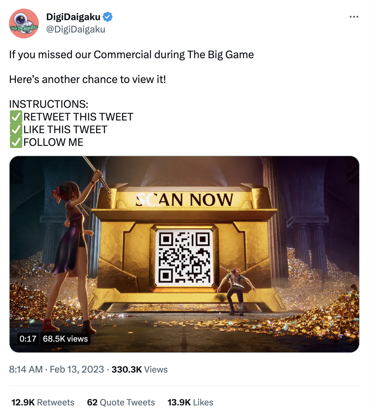 Crypto.com Super Bowl Ad Had a Secret QR Code for NFTs